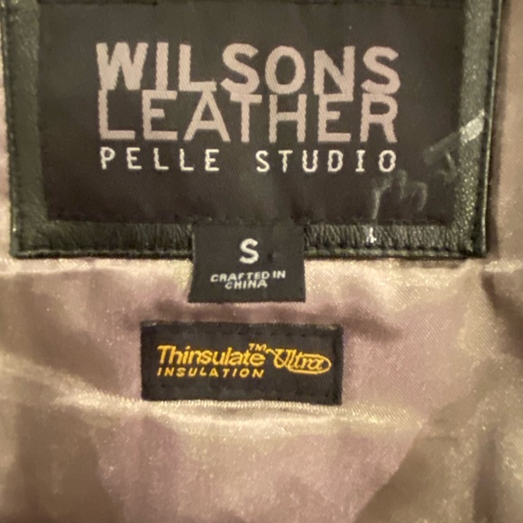 Vintage Wilson’s BlackLeather Trench Coat w Removable Lining / Size S - Picture 10 of 16